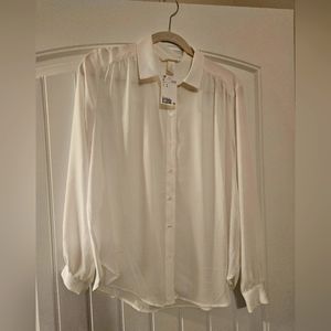 Brand New H&M long sleeve white blouse, Size M